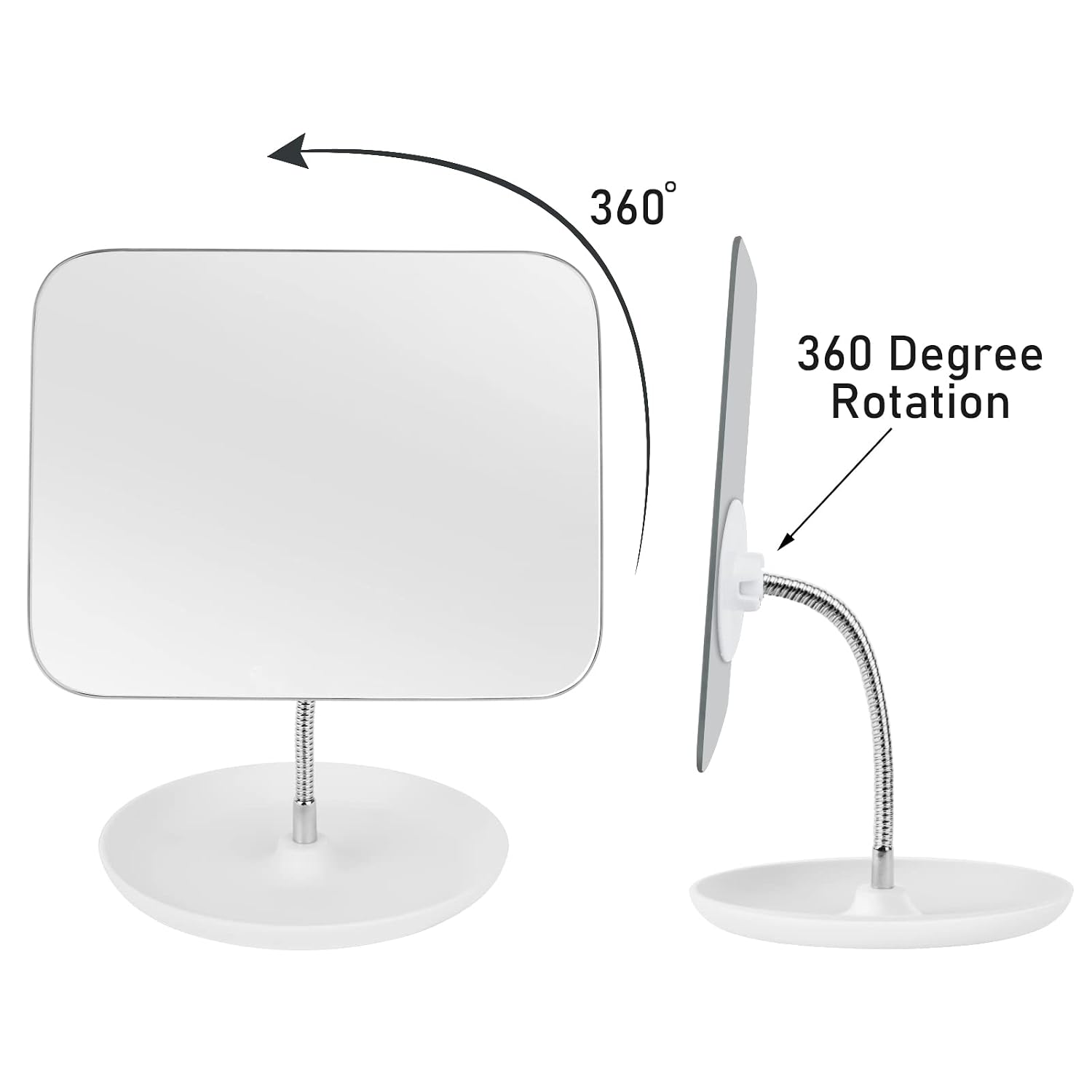 Adjustable Gooseneck Vanity Mirror with Stand