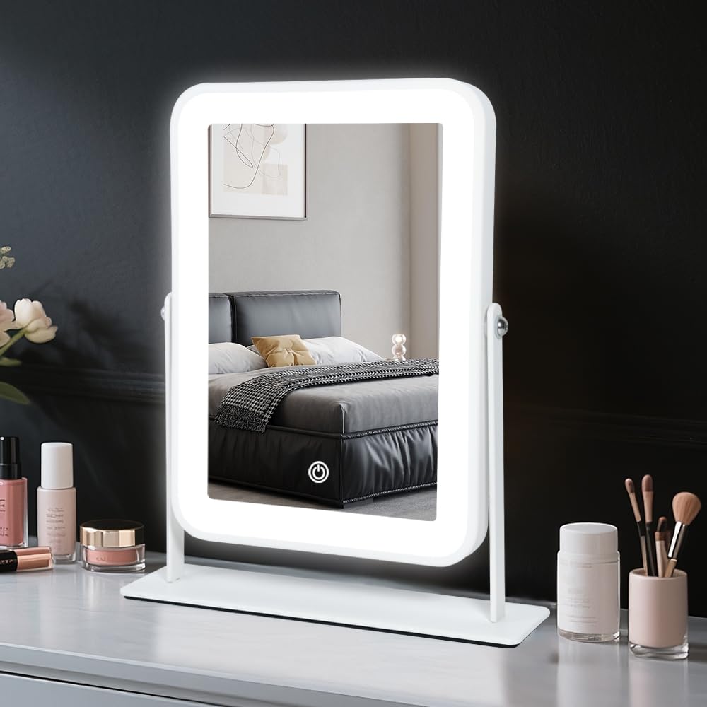 Portable LED Makeup Mirror with Rechargeable Battery