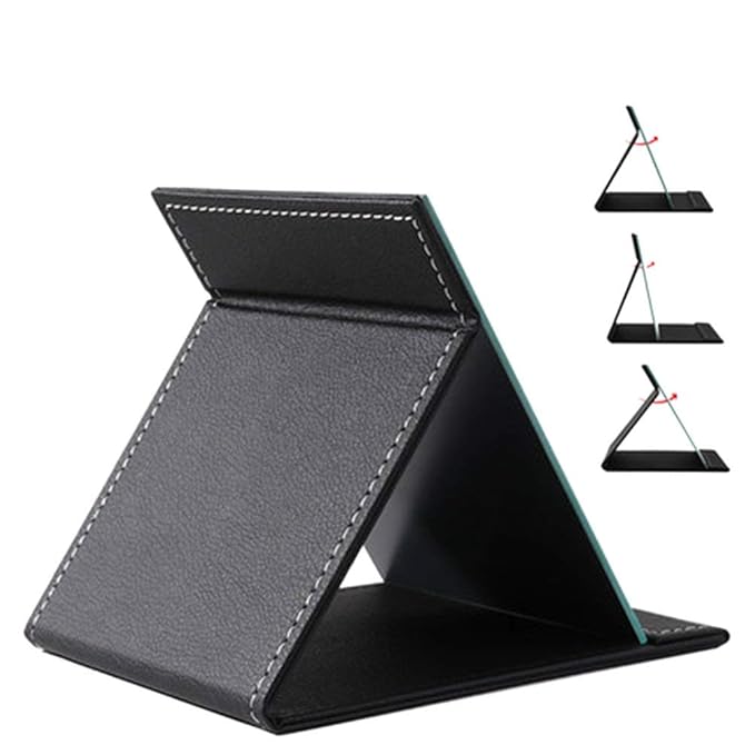 Folding Portable Travel Mirror with Adjustable PU Cover