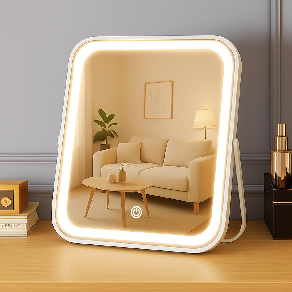 Portable LED Makeup Mirror with Rechargeable Battery