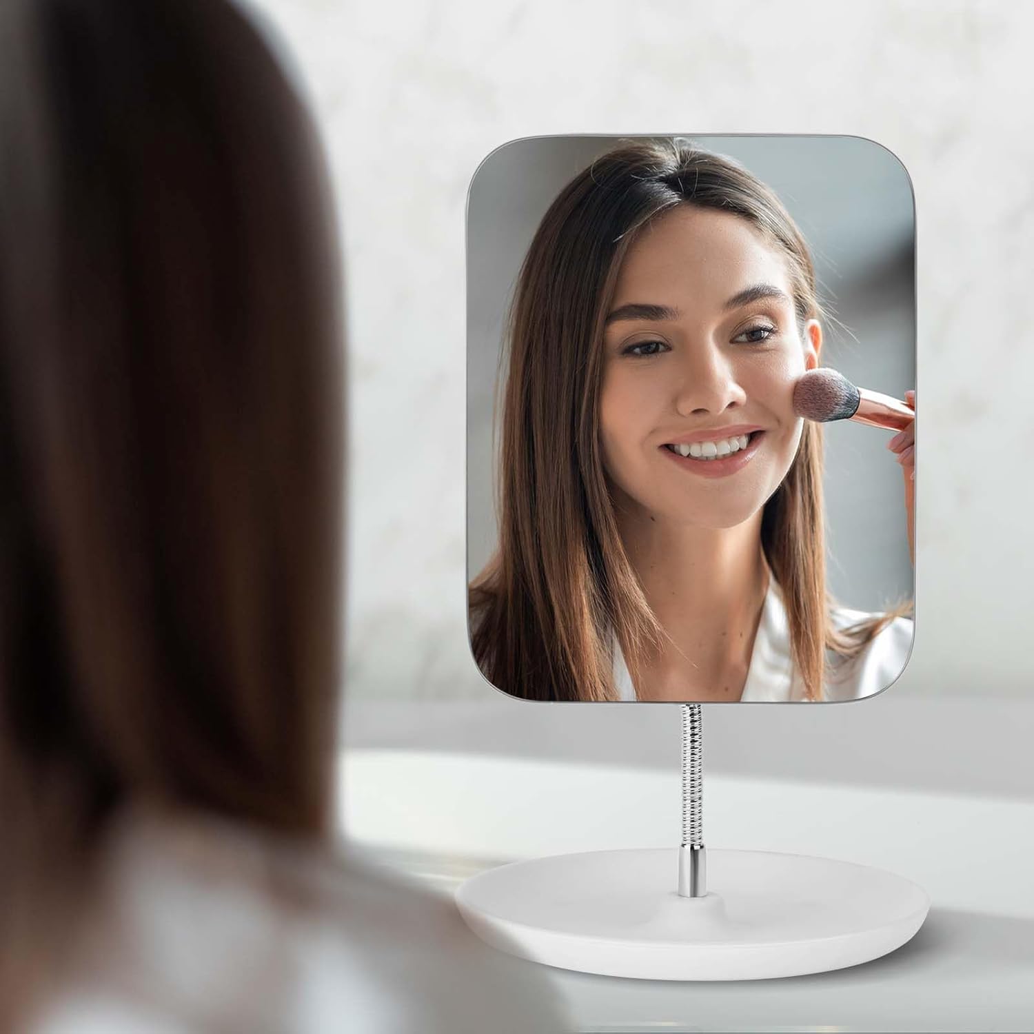 Adjustable Gooseneck Vanity Mirror with Stand