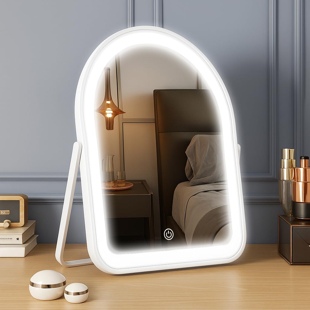Portable LED Makeup Mirror with Rechargeable Battery