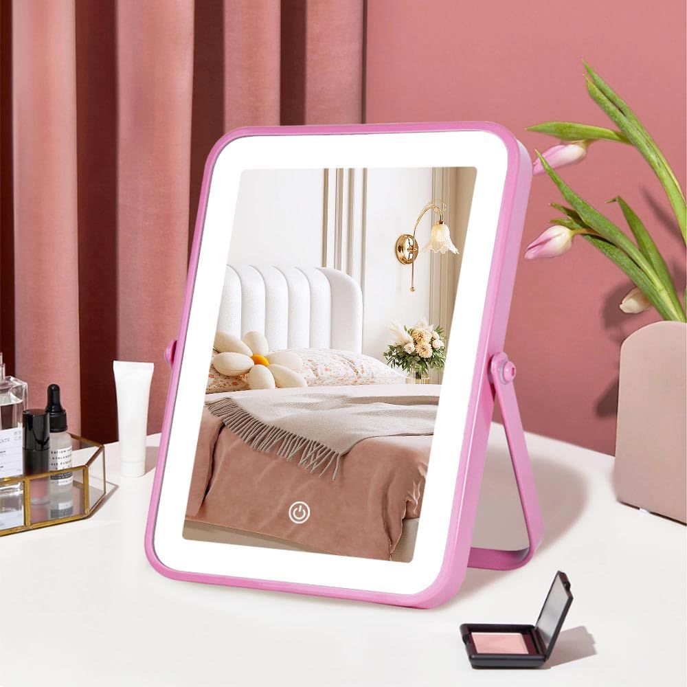 Portable LED Makeup Mirror with Rechargeable Battery