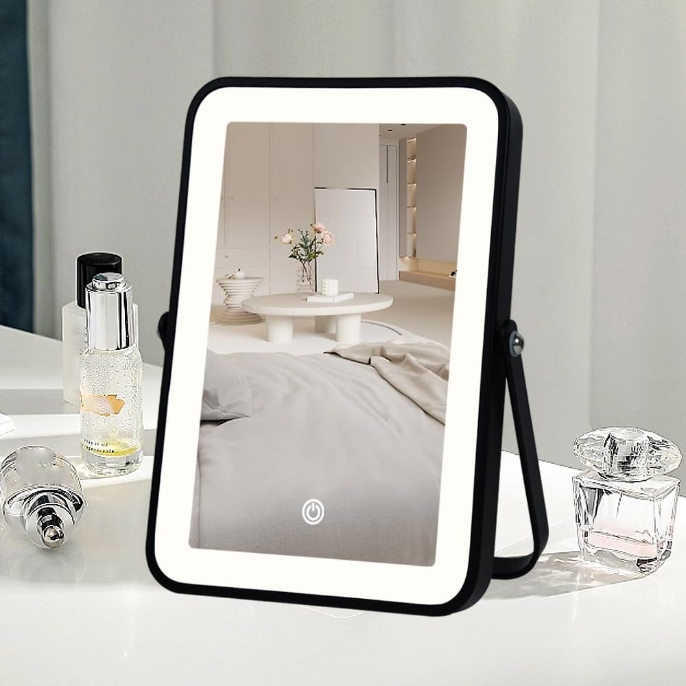 Portable LED Makeup Mirror with Rechargeable Battery