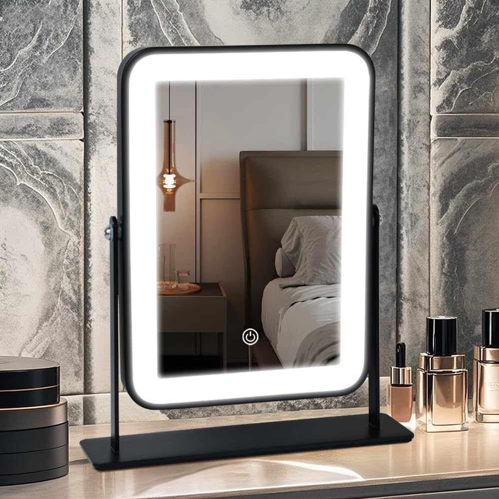 Portable LED Makeup Mirror with Rechargeable Battery