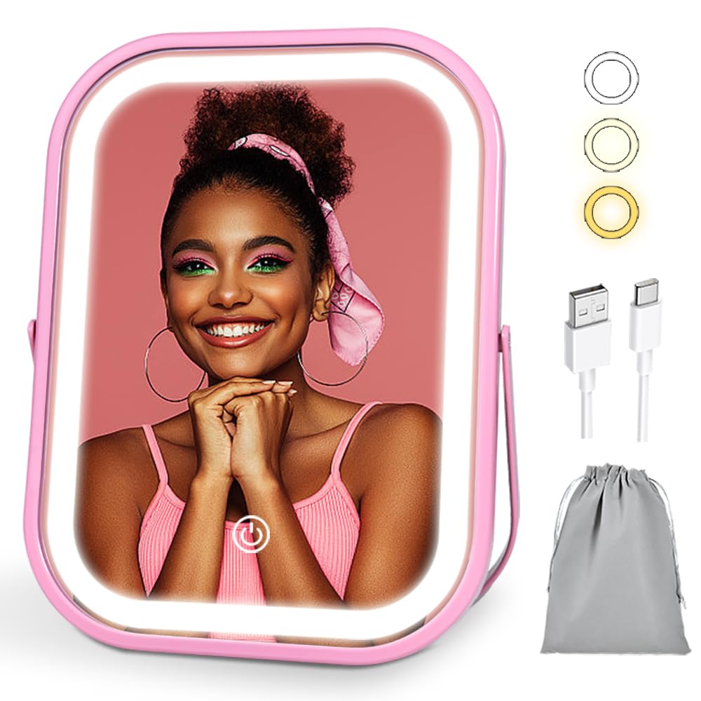 Portable LED Makeup Mirror with Rechargeable Battery