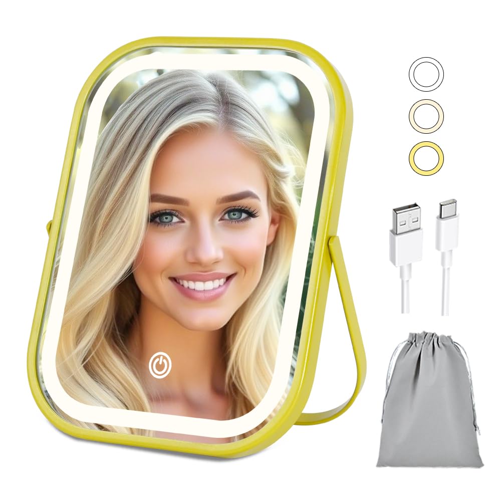 Portable LED Makeup Mirror with Rechargeable Battery