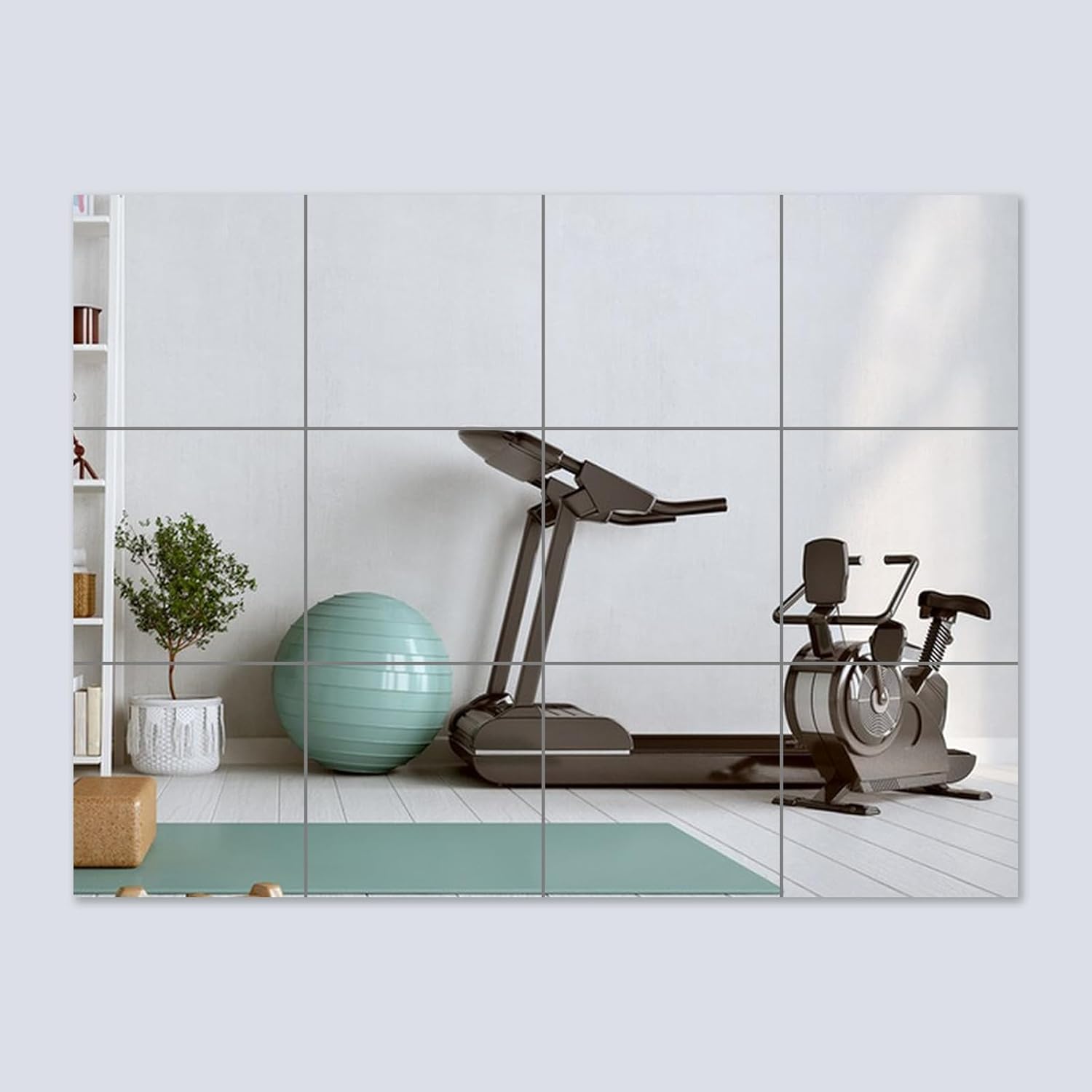 4 Pack 12x12 Inch Acrylic Wall Mirror Tiles