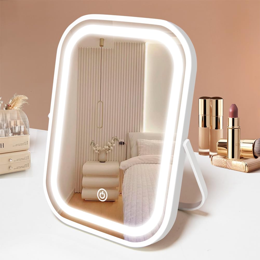 Portable LED Makeup Mirror with Rechargeable Battery
