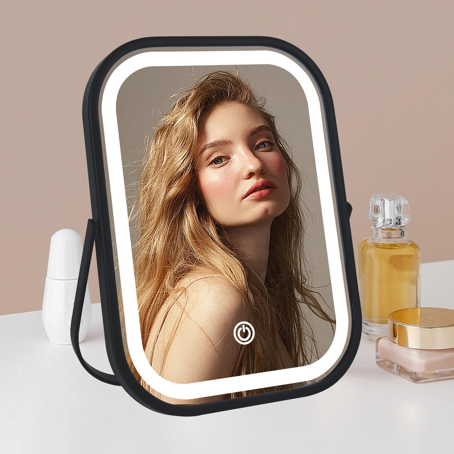 Portable LED Makeup Mirror with Rechargeable Battery