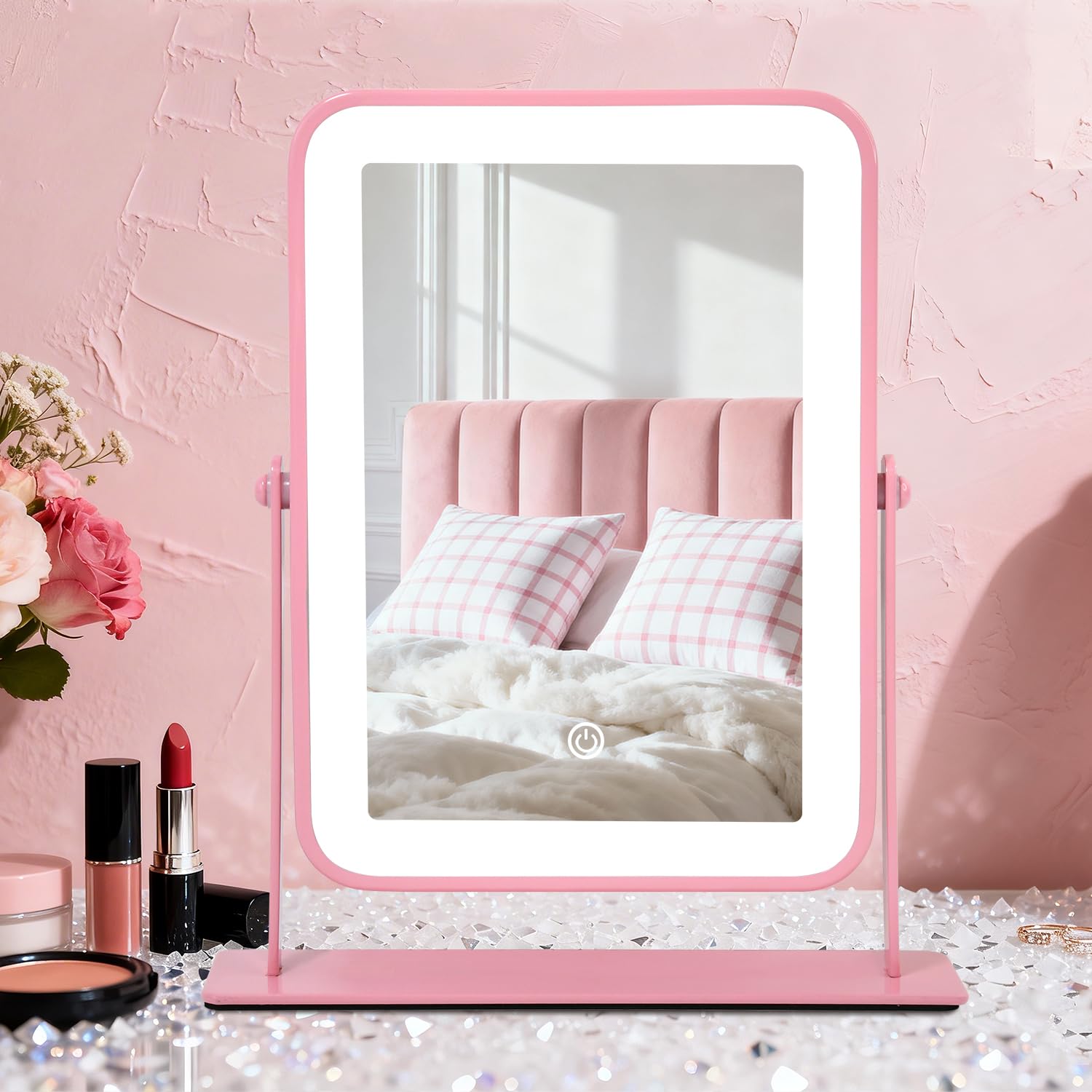 Portable LED Makeup Mirror with Rechargeable Battery
