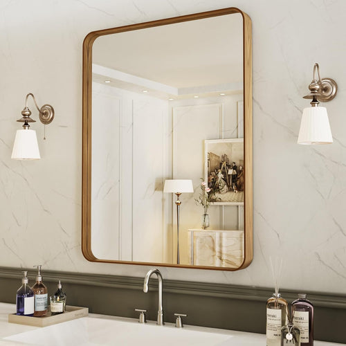 22x30 Inch Black Metal Frame Bathroom Mirror