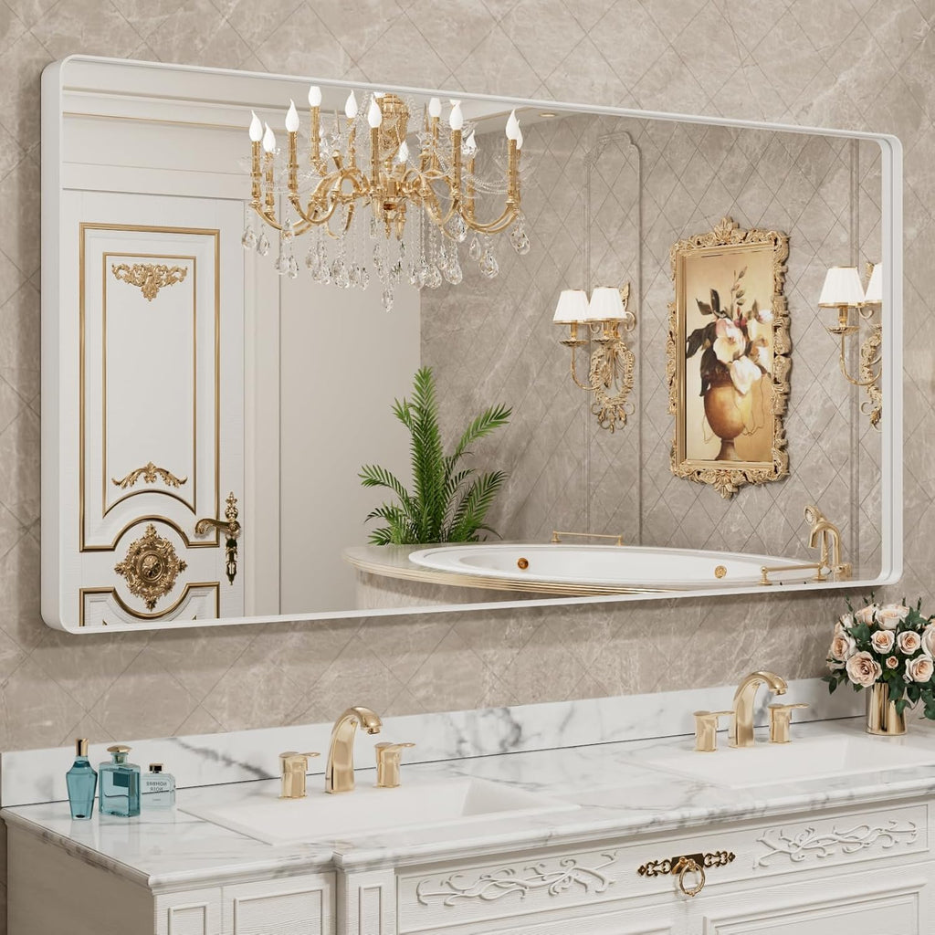 22x30 Inch Black Metal Frame Bathroom Mirror