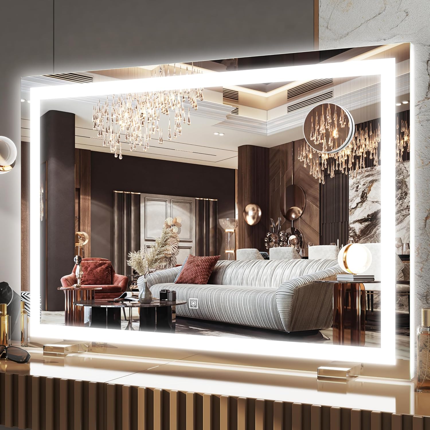 15x12.6 Inch LED Vanity Mirror with Touch Control